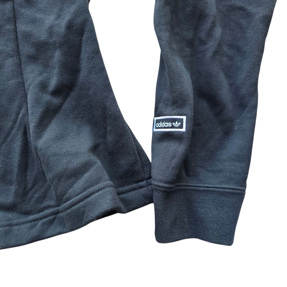 Adidas Originals 3-Stripes Cropped Hoodie Black White Women’s Size Small - Picture 3 of 6